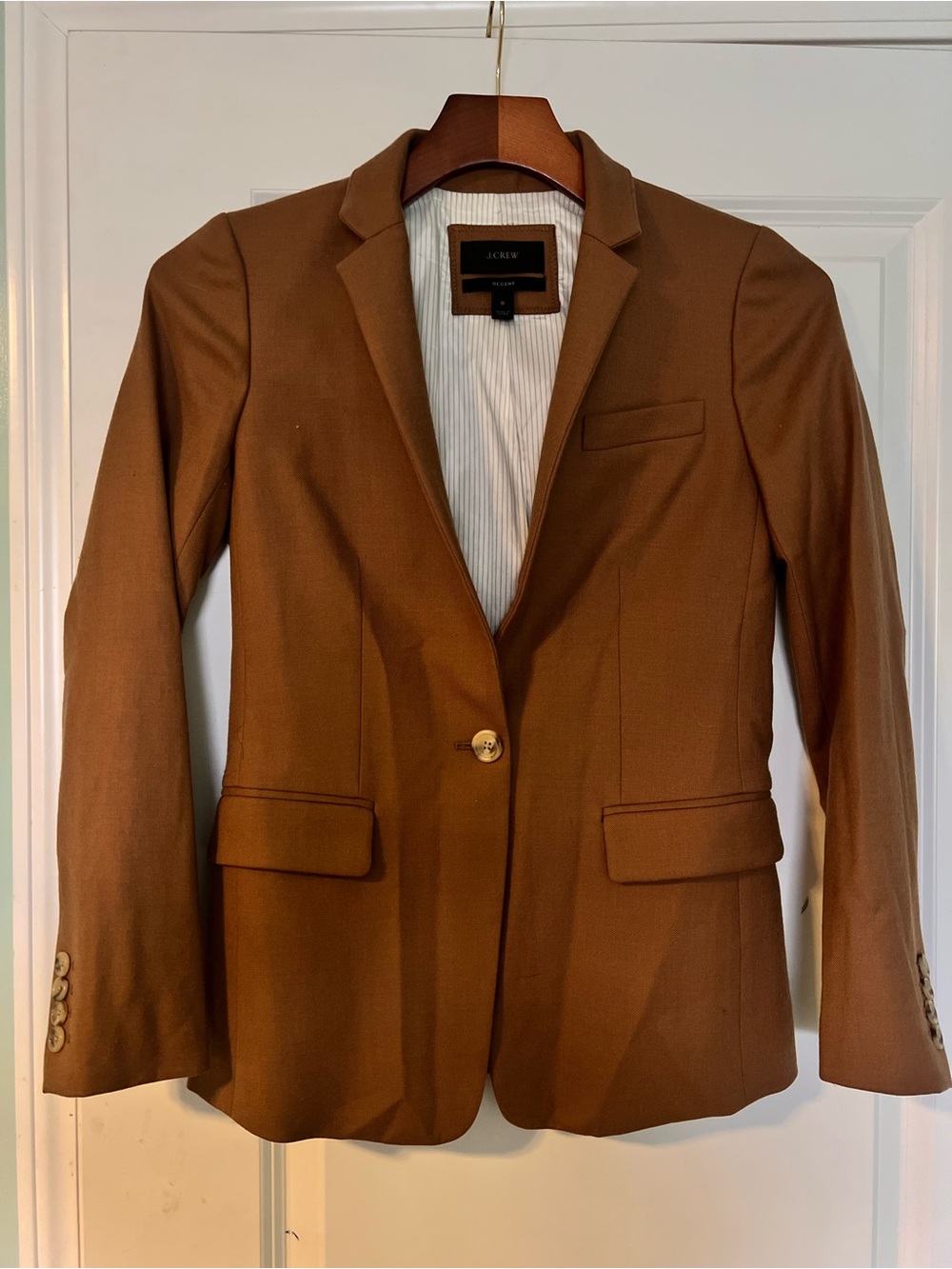 J. Crew Regent Single-Button Tailored Wool Blazer